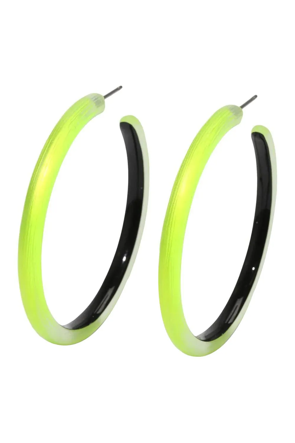 Skinny Lucite Hoop Earrings - Yellow