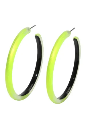Skinny Lucite Hoop Earrings - Yellow