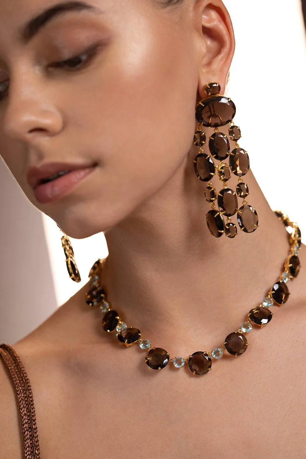 Smoky Quartz Cascade Earrings