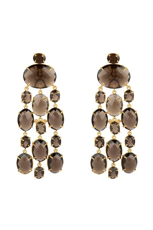 Smoky Quartz Cascade Earrings