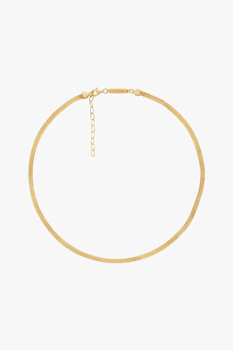 Snake chain necklace gold plated (36cm) Wildthings Collectables