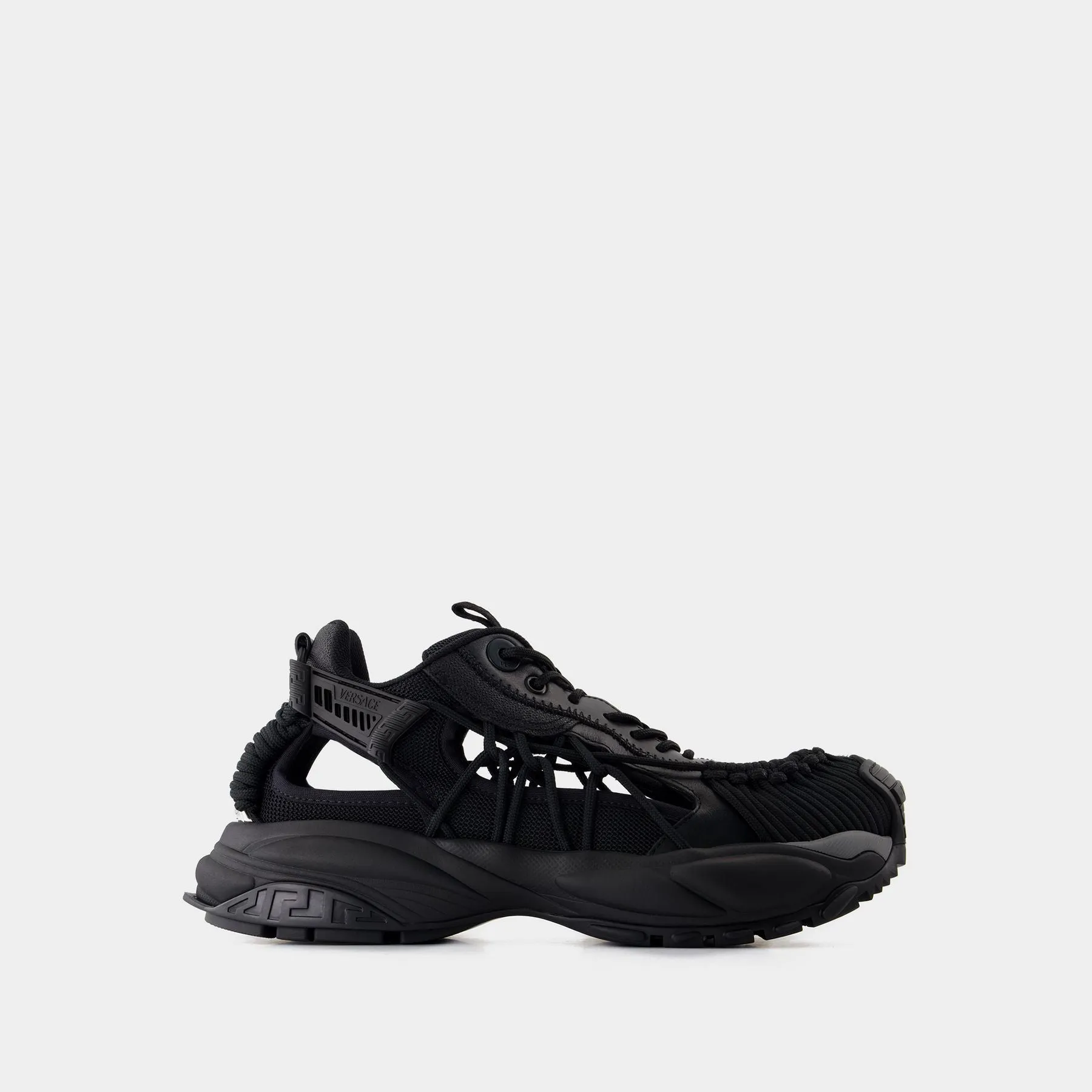 Sneakers - Versace - Leather - Black