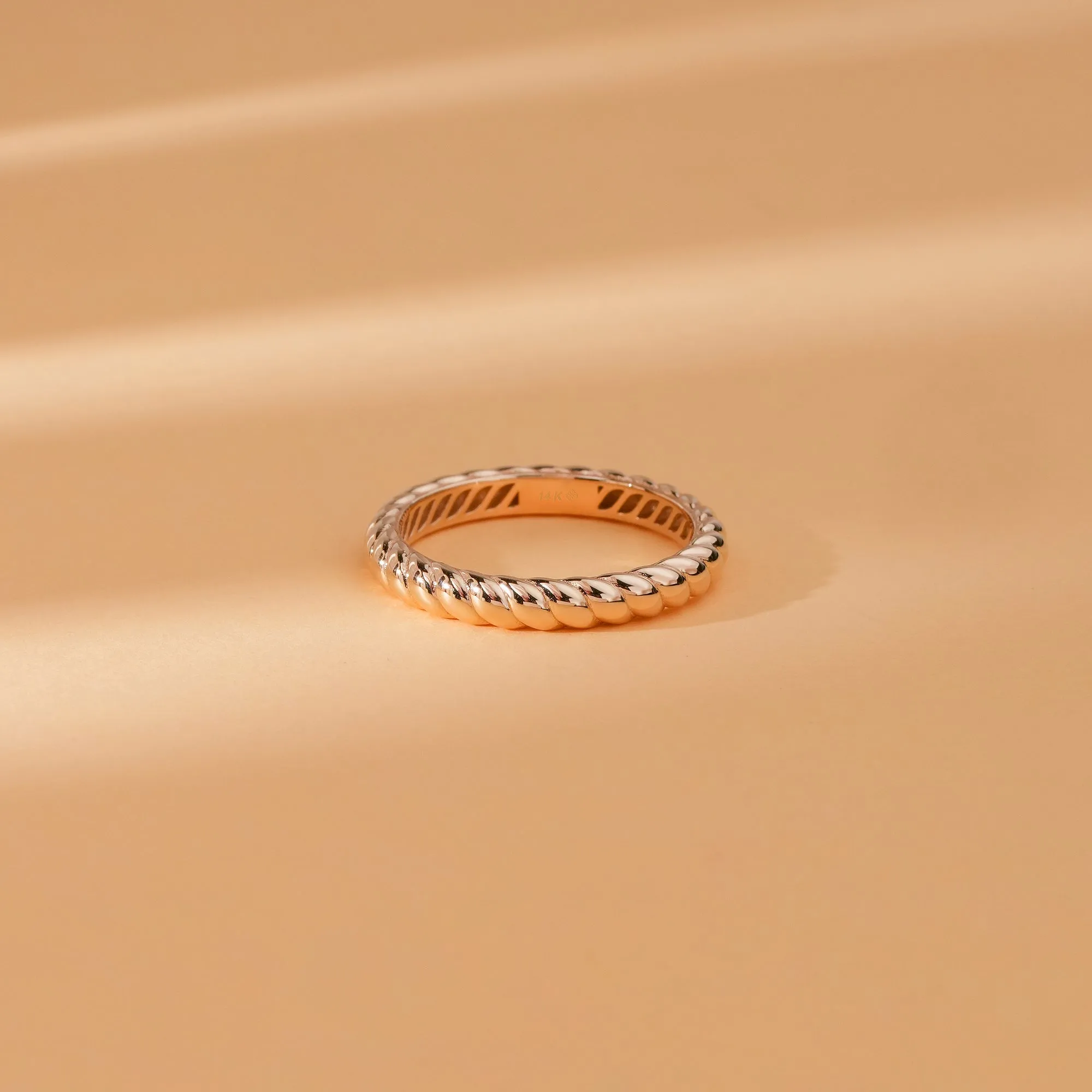 Solid Gold Bold Braided Ring, Nalani SARAHELISE