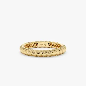 Solid Gold Bold Braided Ring, Nalani SARAHELISE