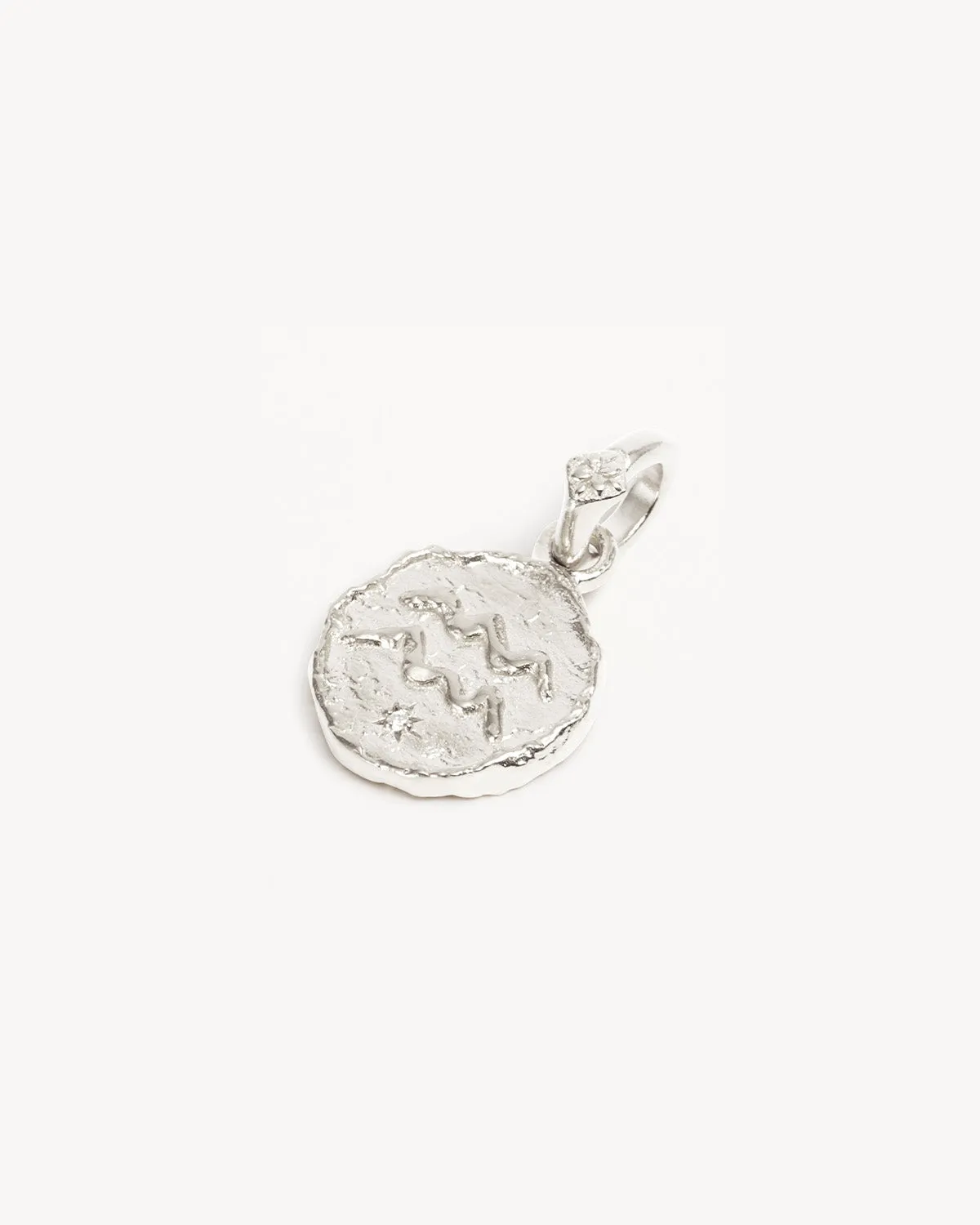 Sterling Silver Cosmic Love Zodiac Annex Link Pendant - Aquarius Bycharlotte