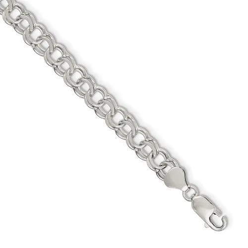 Sterling Silver Double Link Charm Bracelet