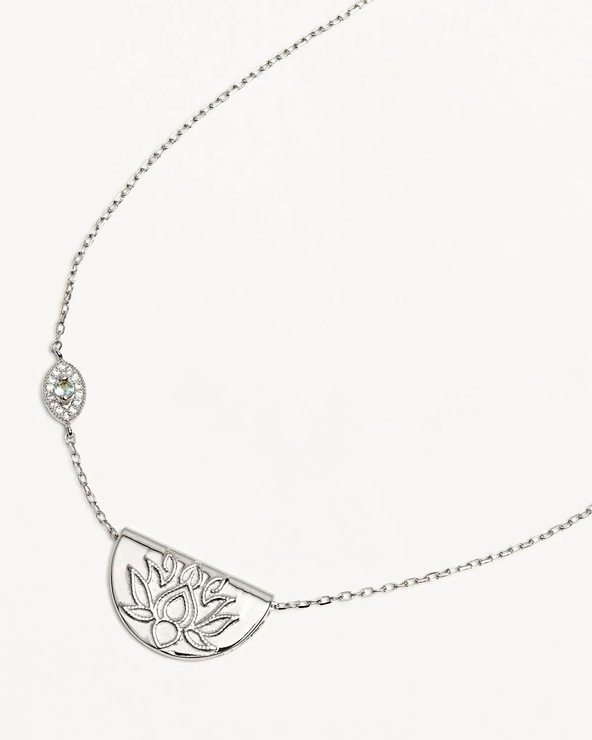 Sterling Silver Eye of Peace Lotus Necklace Bycharlotte