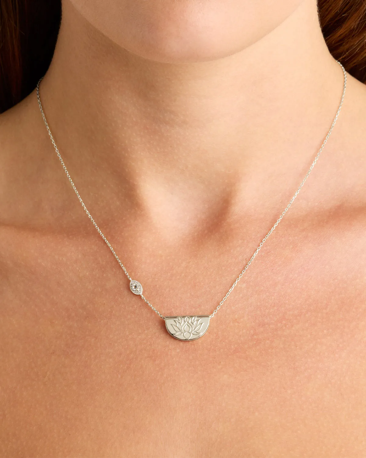 Sterling Silver Eye of Peace Lotus Necklace Bycharlotte