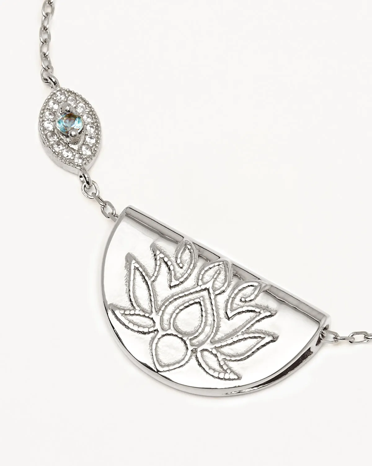 Sterling Silver Eye of Peace Lotus Necklace Bycharlotte