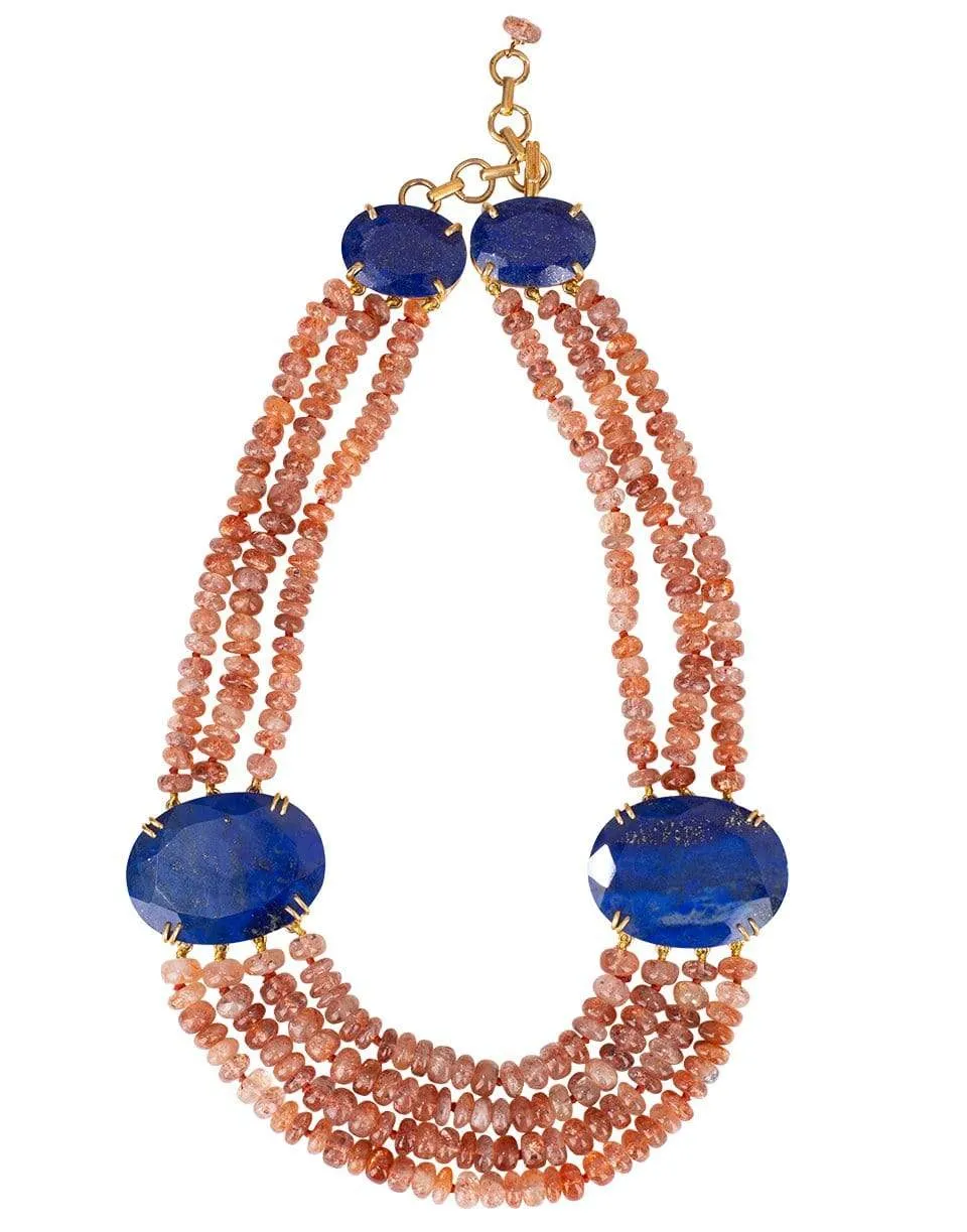 Sunstone and Lapis Necklace
