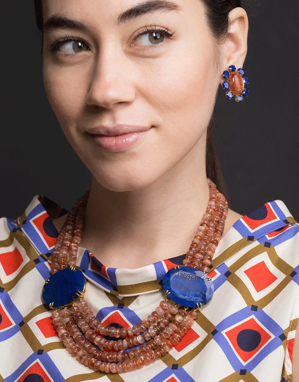 Sunstone and Lapis Necklace