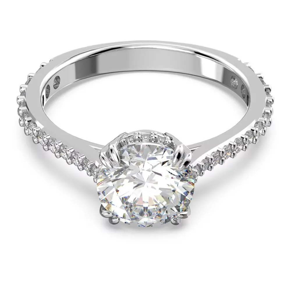 Swarovski Constella Cocktail Ring Princess cut Pavé White Rhodium plated  52