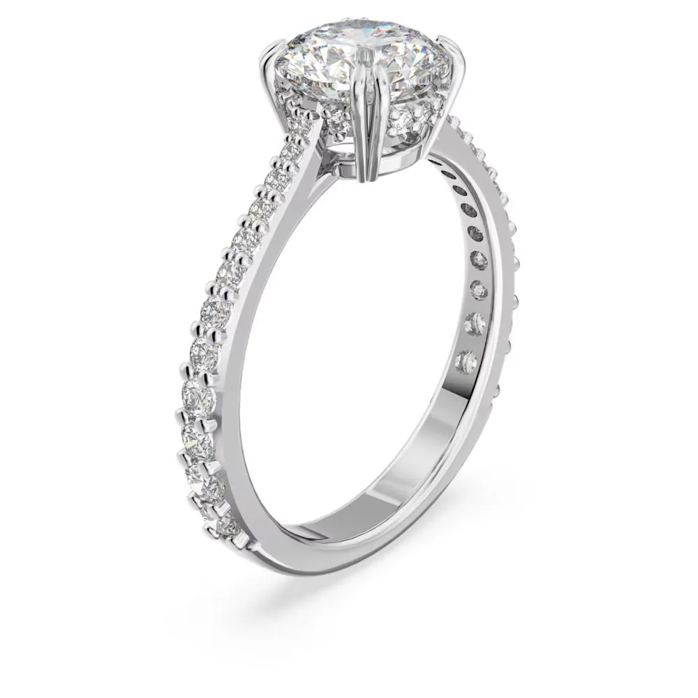 Swarovski Constella Cocktail Ring Princess cut Pavé White Rhodium plated  55