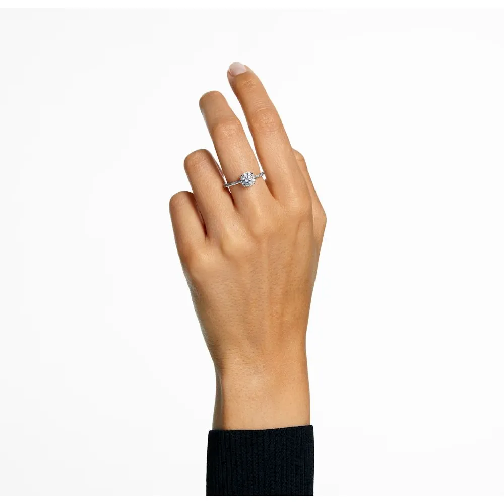 Swarovski Constella Cocktail Ring Princess cut Pavé White Rhodium plated  55