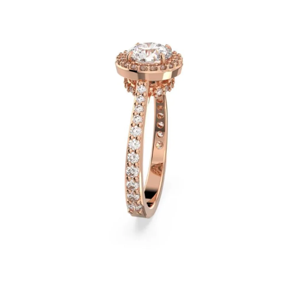 Swarovski Constella Cocktail Ring Round cut Pavé White Rose gold-tone plated  55
