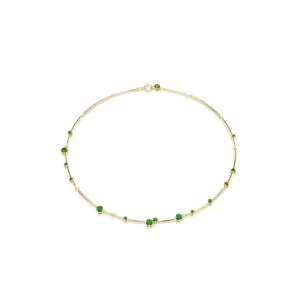 Swarovski Constella Necklace Mixed round cuts, Green, Gold-tone plated