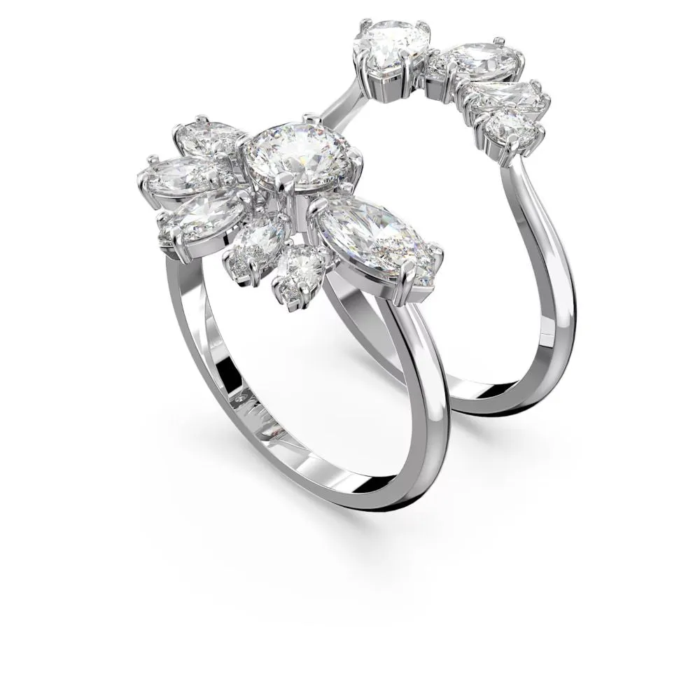Swarovski Gema Cocktail Ring Flower White Rhodium plated  50