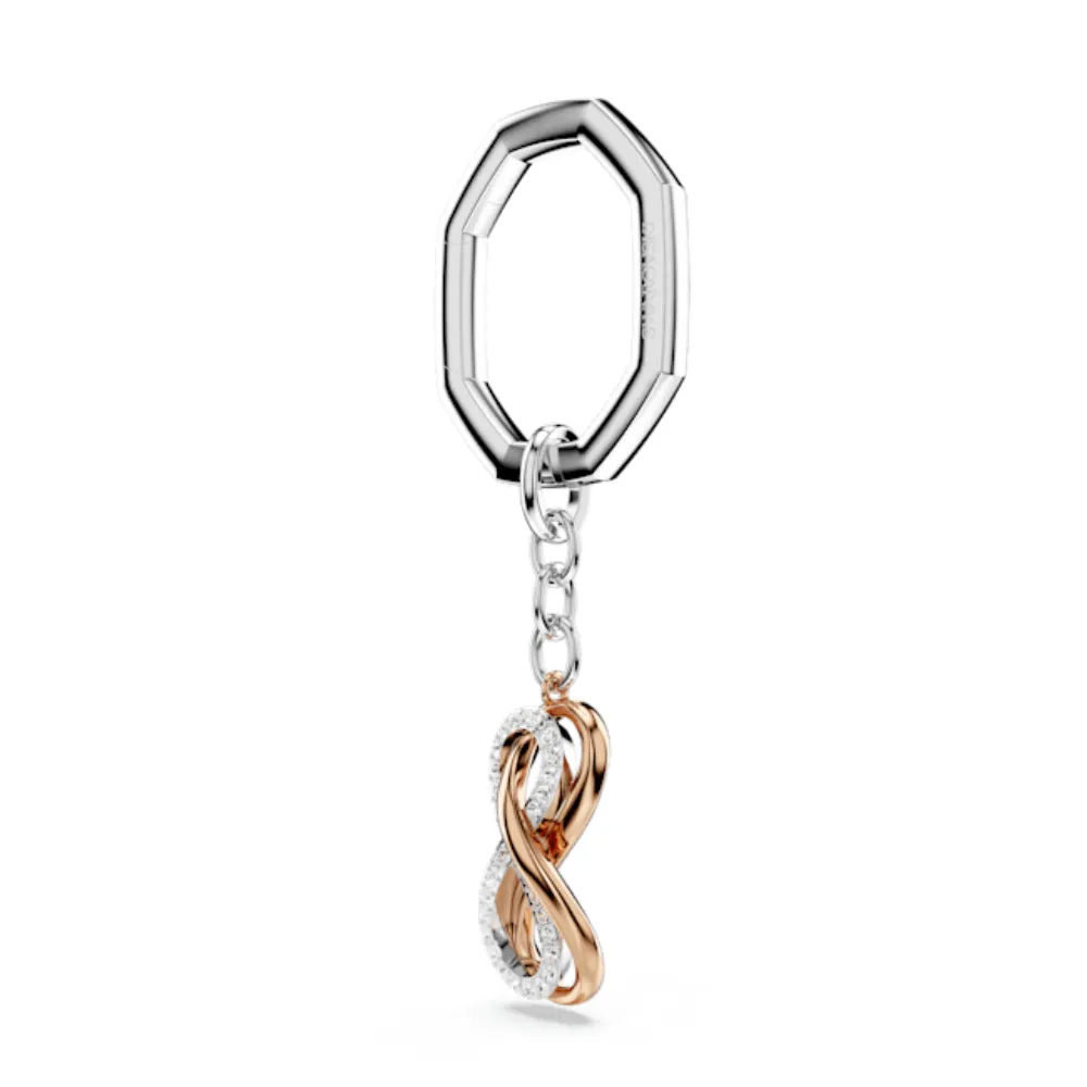 Swarovski Keyring Infinity, White, Mixed metal finish