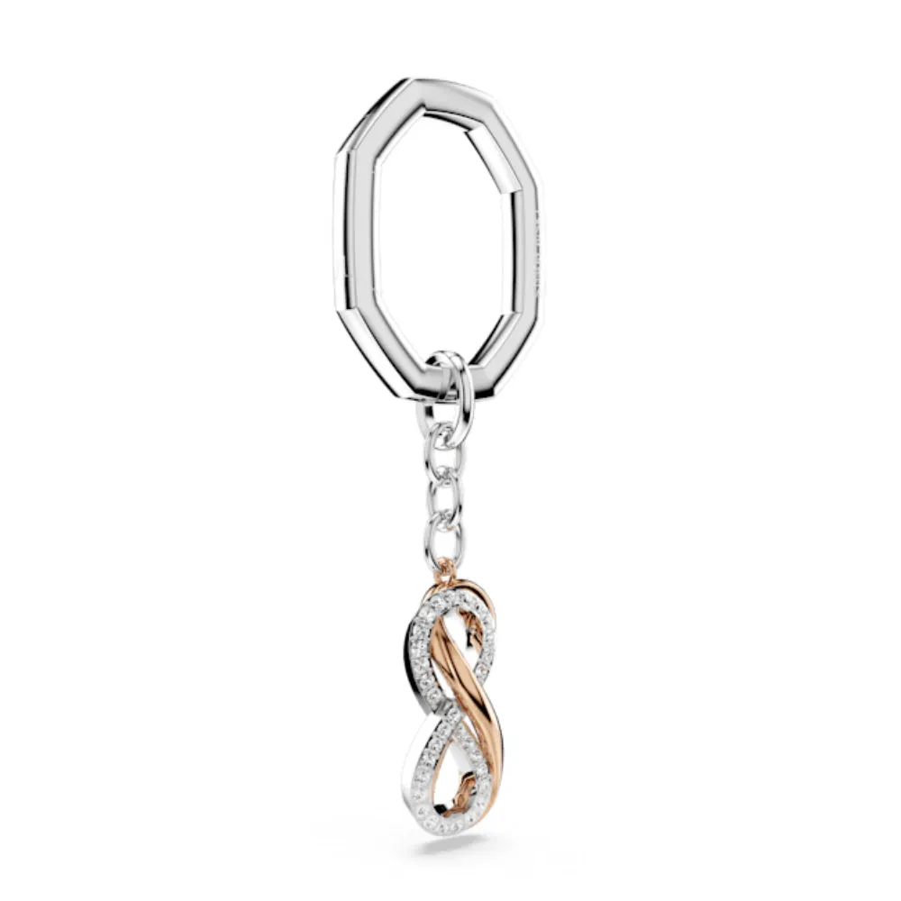 Swarovski Keyring Infinity, White, Mixed metal finish