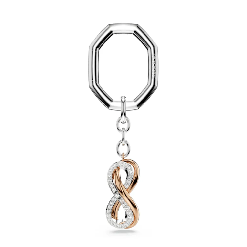 Swarovski Keyring Infinity, White, Mixed metal finish