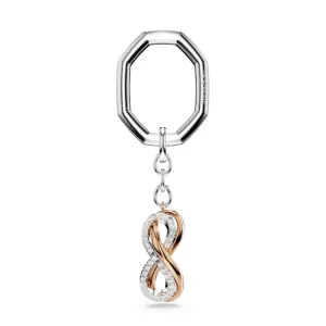 Swarovski Keyring Infinity, White, Mixed metal finish