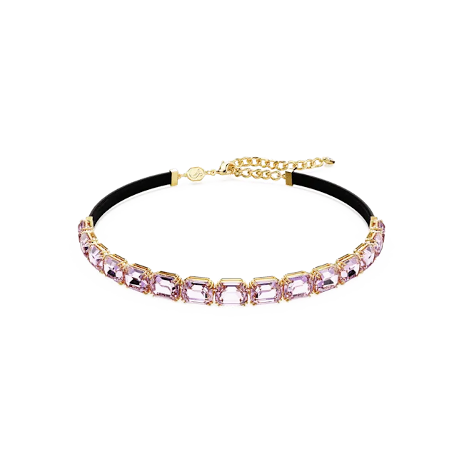 Swarovski Millenia Tennis Choker Octagon Cut Purple Gold-Tone Plated