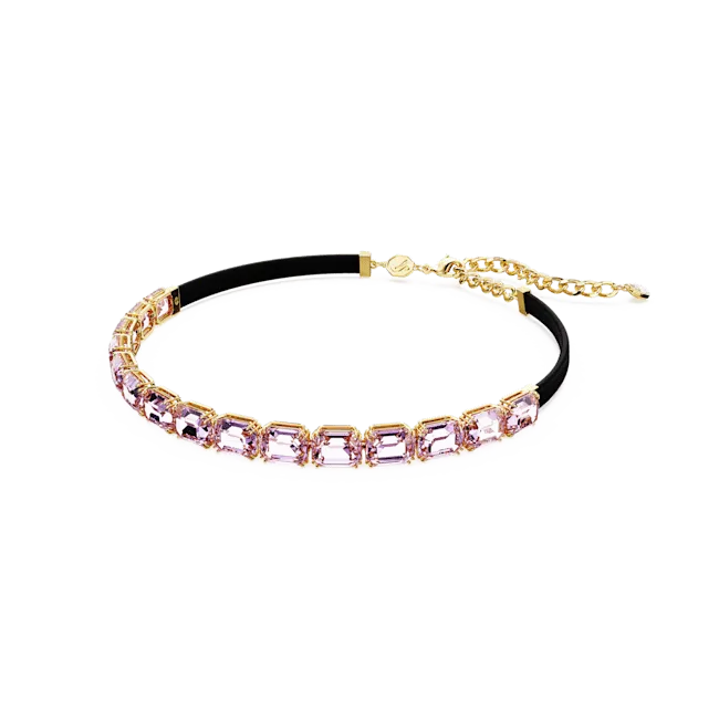 Swarovski Millenia Tennis Choker Octagon Cut Purple Gold-Tone Plated