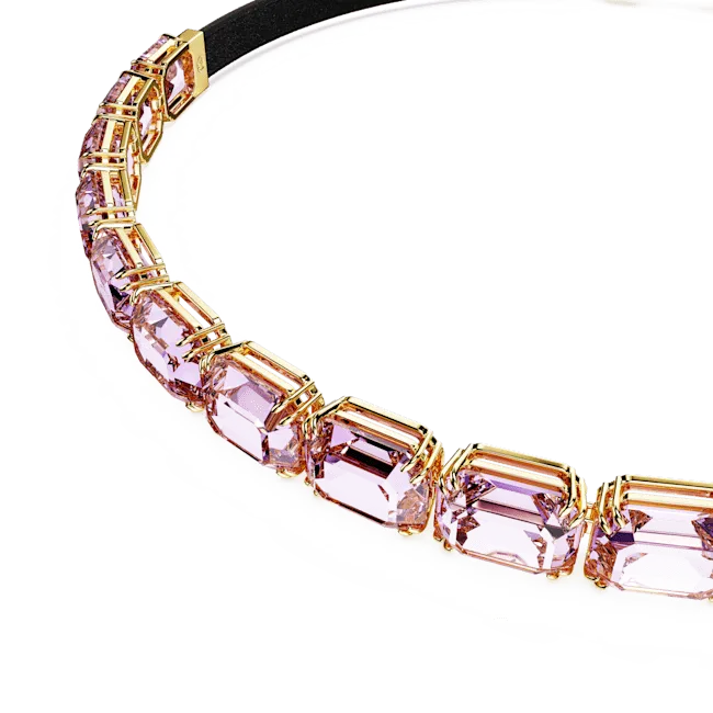 Swarovski Millenia Tennis Choker Octagon Cut Purple Gold-Tone Plated