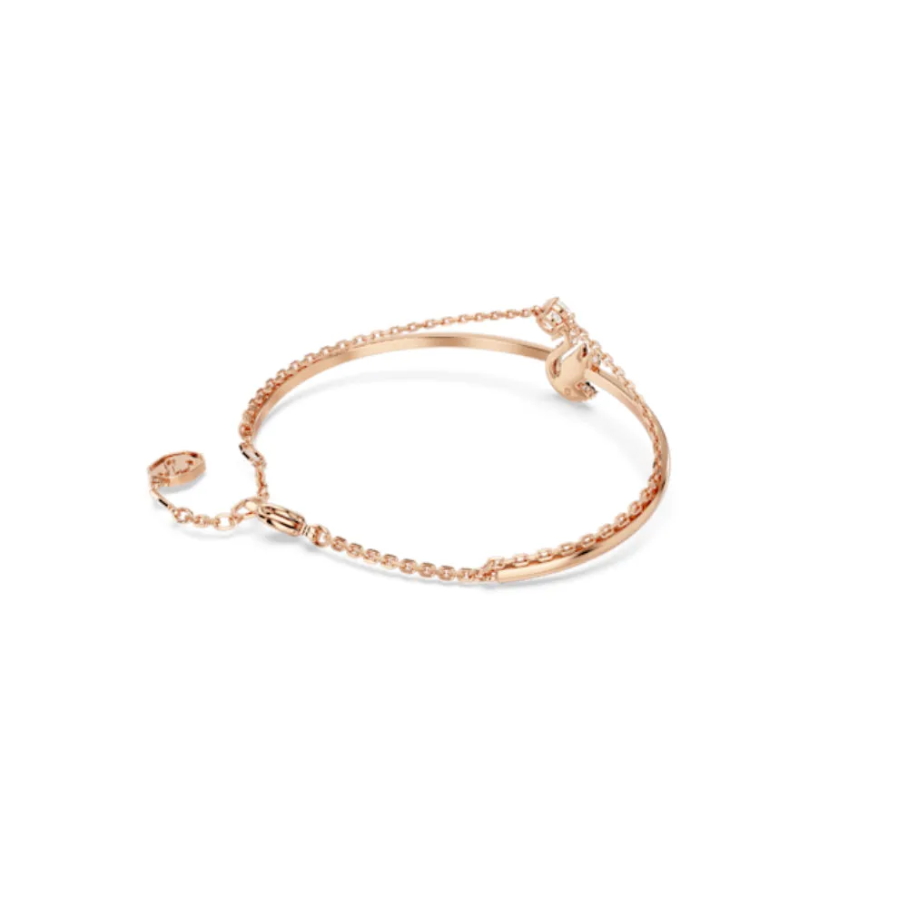 Swarovski Swarovski Swan Bangle Swan, Black, Rose gold-tone plated, Small