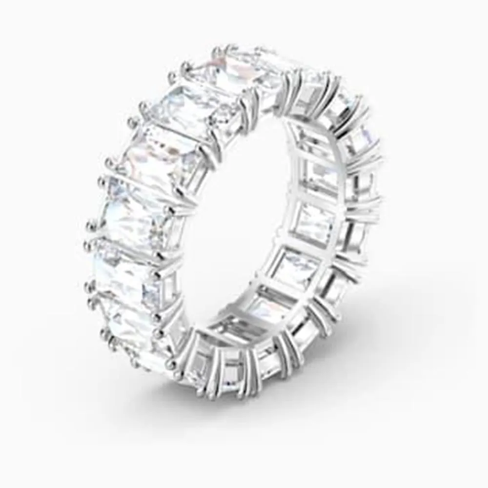 Swarovski Vittore Ring Rectangular Cut White Rhodium plated 52