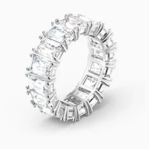 Swarovski Vittore Ring Rectangular Cut White Rhodium plated 52