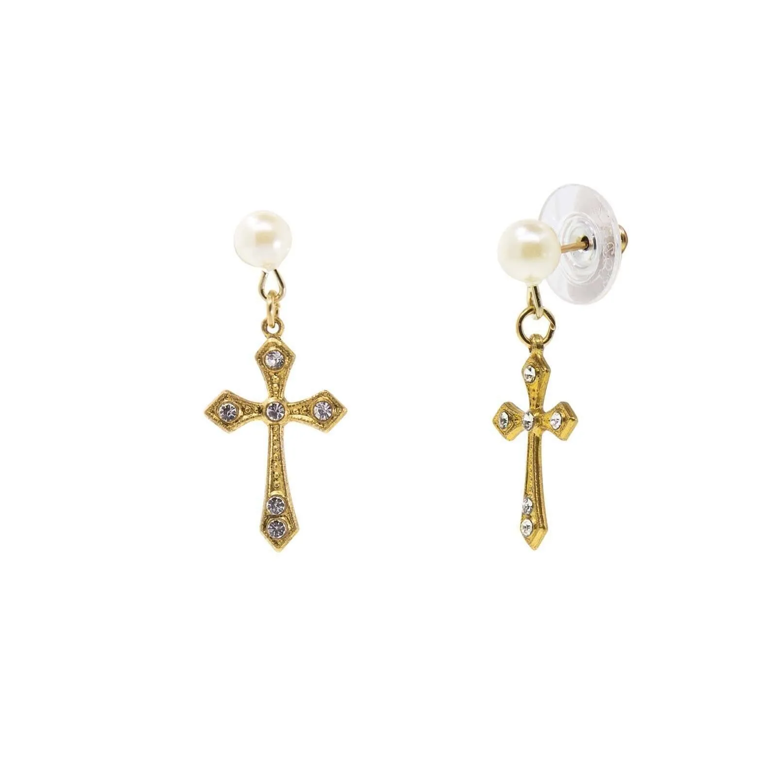 Symbols Of Faith Crystal Cross Stud Drop Earrings 1928 Jewelry