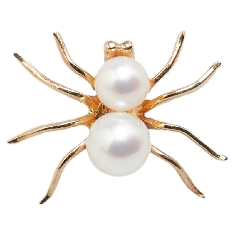 Tasaki K14YG Yellow Gold Spider Motif Tie Pin Brooch