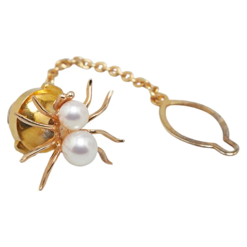 Tasaki K14YG Yellow Gold Spider Motif Tie Pin Brooch