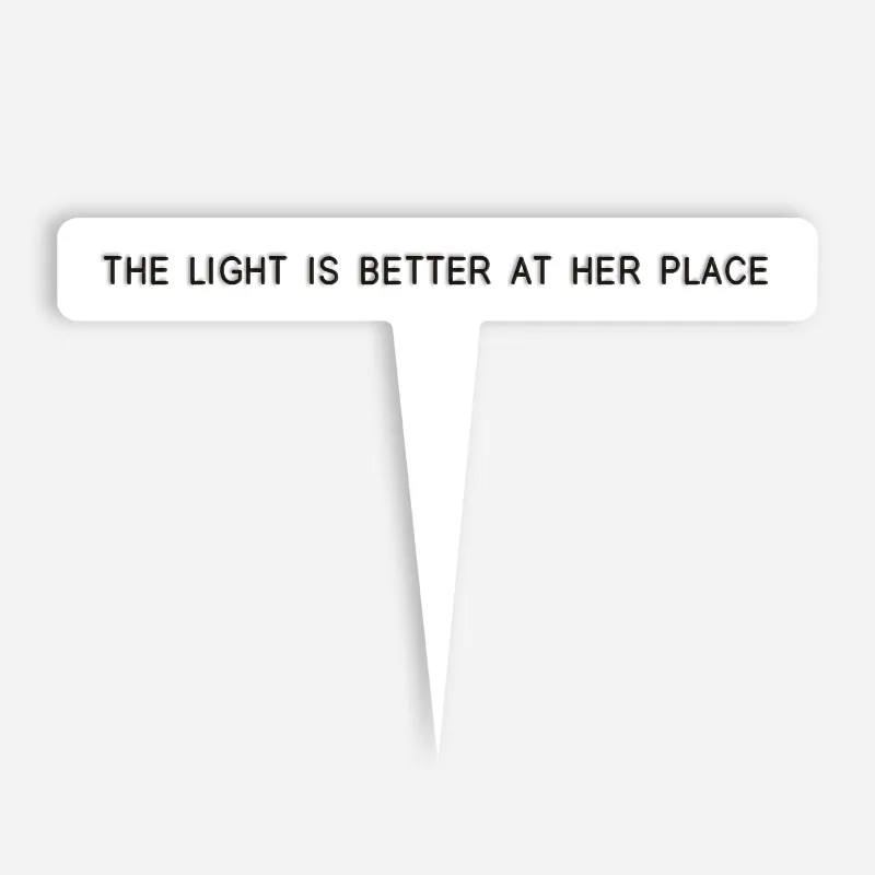 THE LIGHT IS BETTER AT HER PLACE Caption