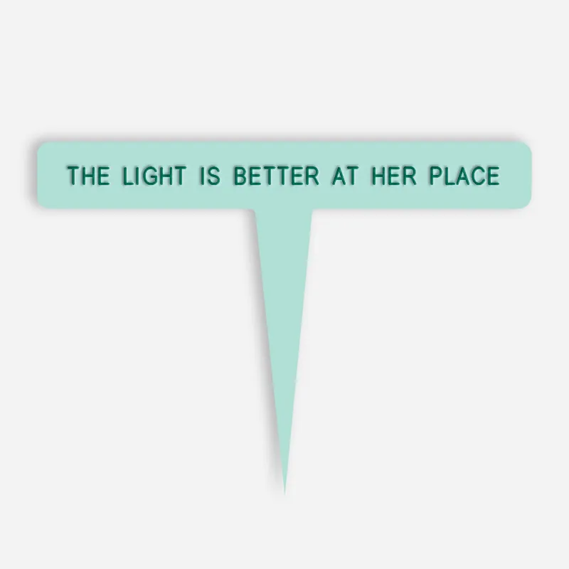 THE LIGHT IS BETTER AT HER PLACE Caption