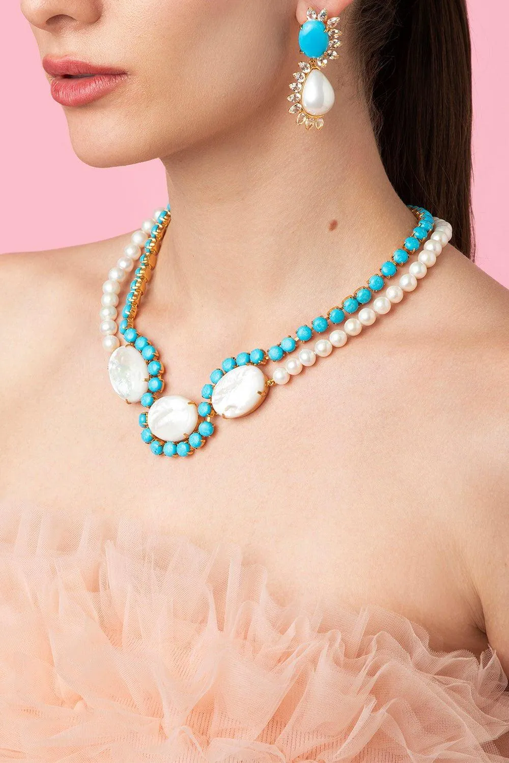 Turquoise Pearl Krista Necklace