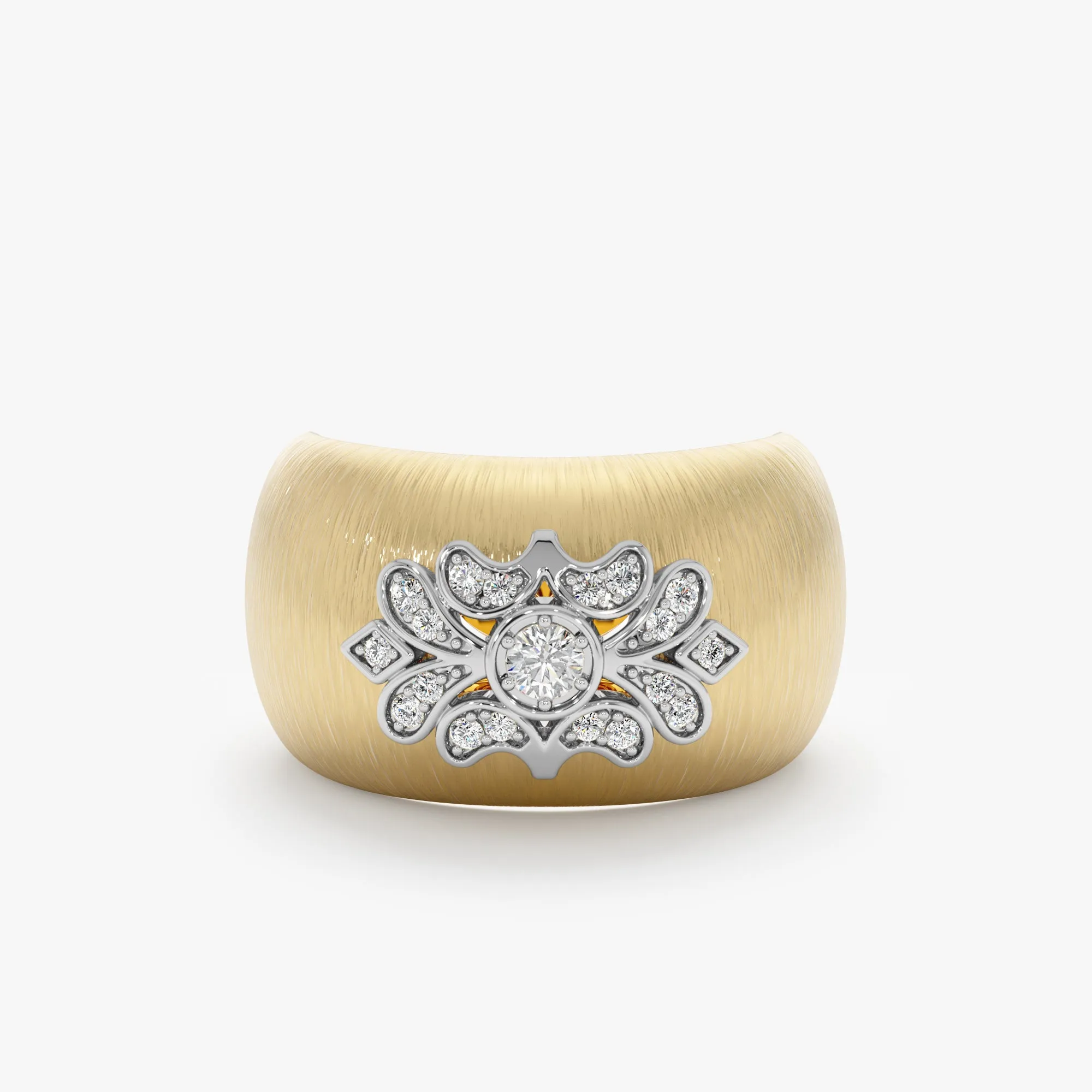 Vintage Floral Diamond Dome Ring, Theodora SARAHELISE