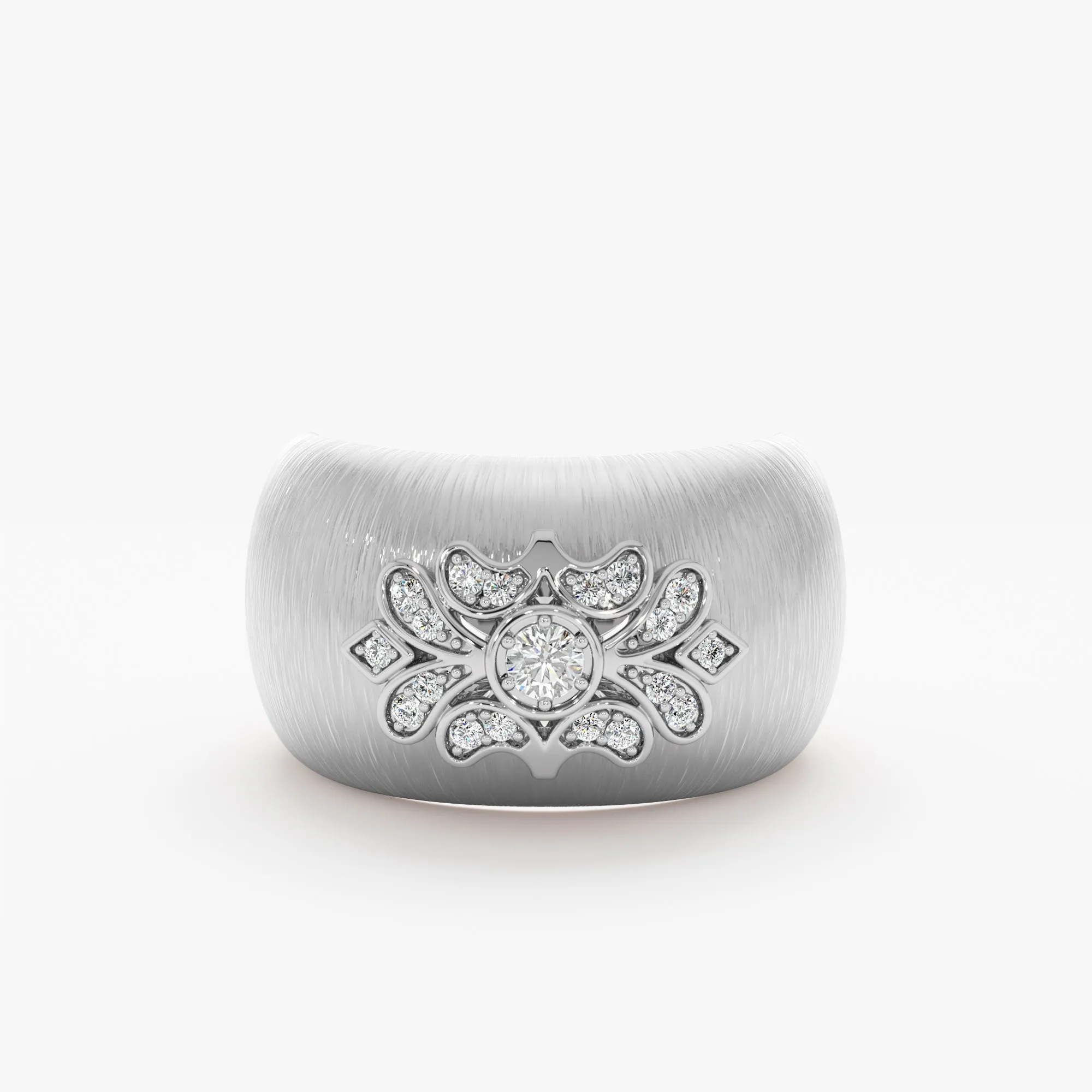 Vintage Floral Diamond Dome Ring, Theodora SARAHELISE
