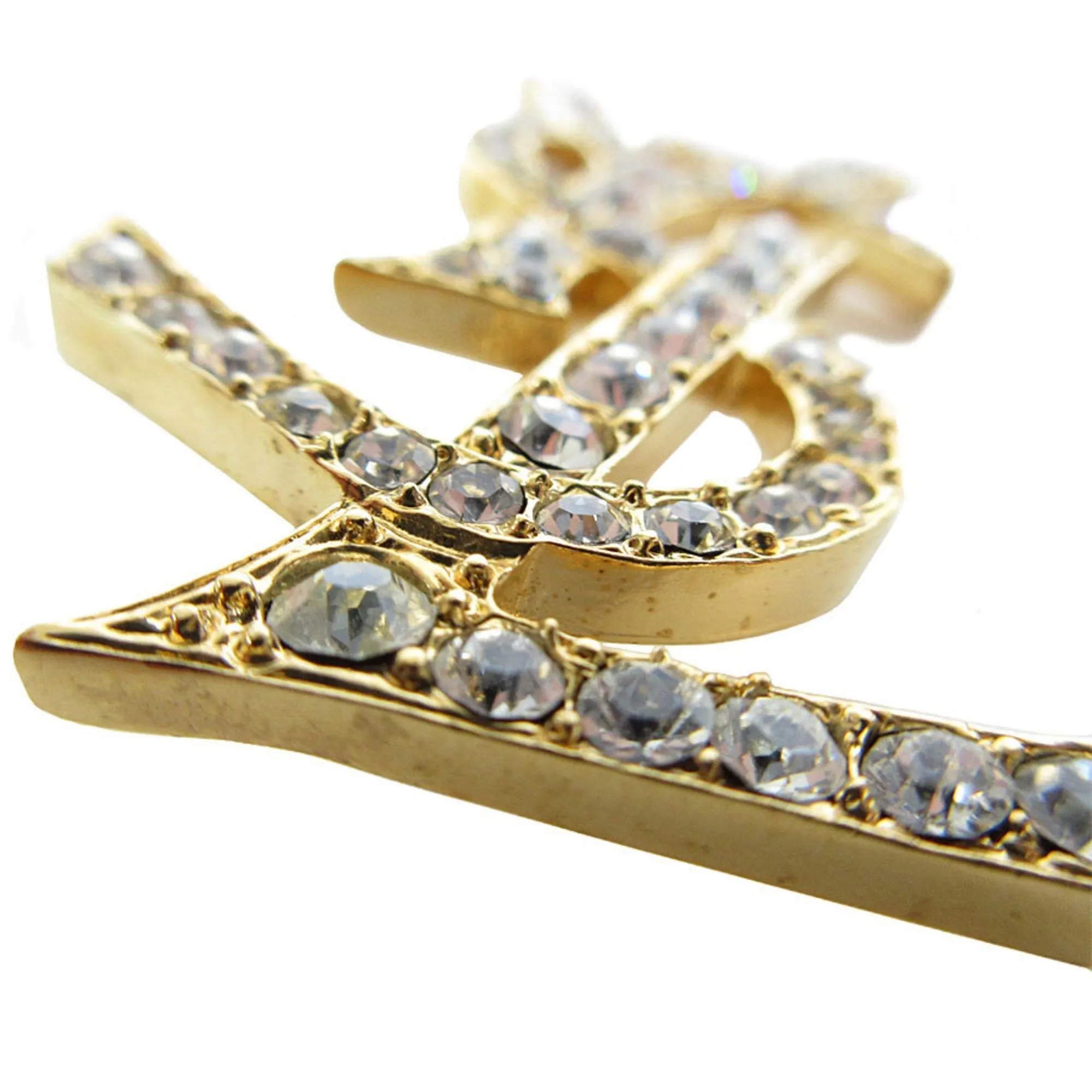 Yves Saint Laurent gold Metal Brooch (Pre-Owned)