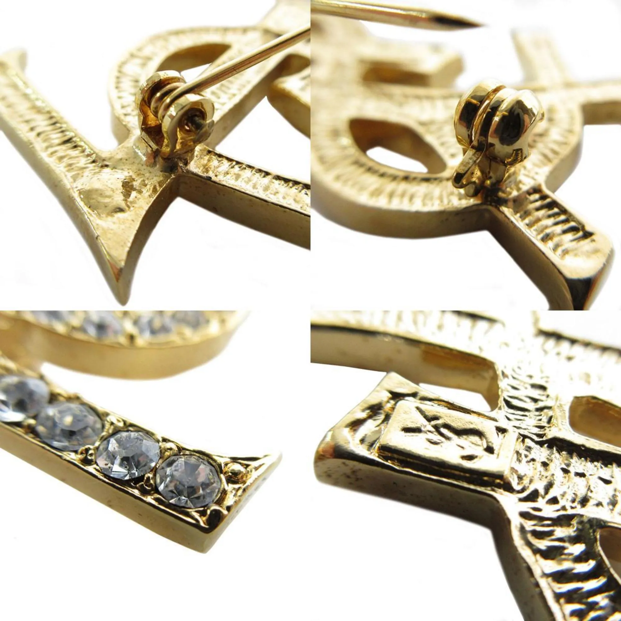Yves Saint Laurent gold Metal Brooch (Pre-Owned)